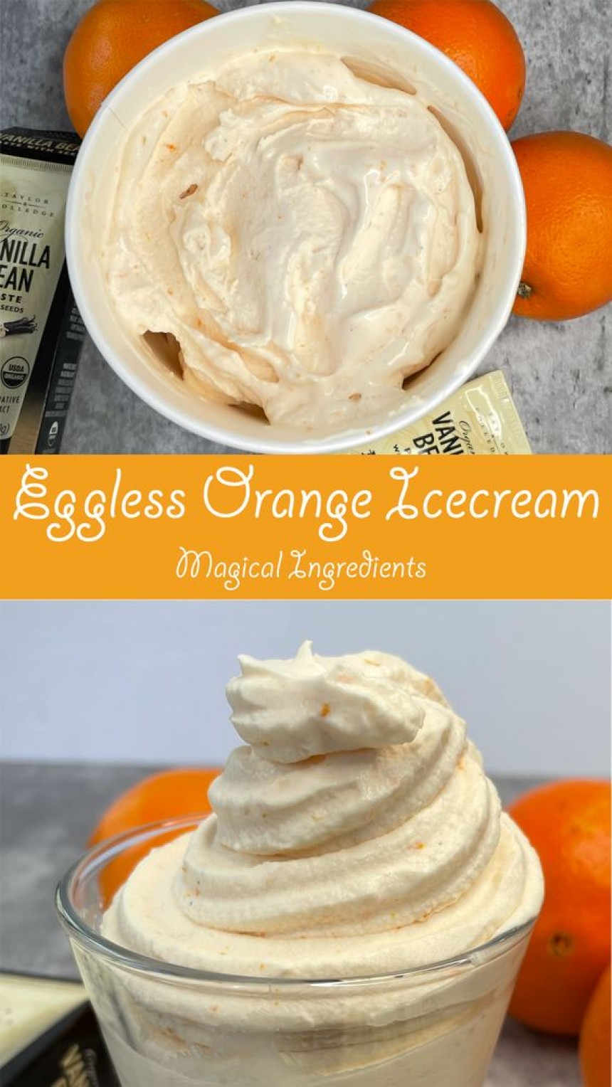 Eggless Orange Ice Cream