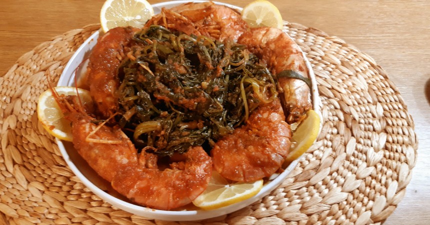 Red Shrimp with Wild Chicory
