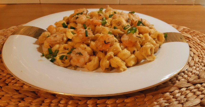 Shrimp with Cheese-filled Tortellini and...