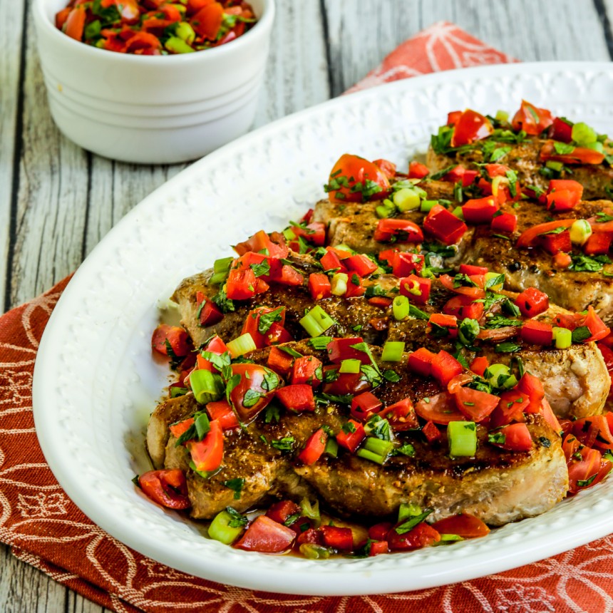 Creole Pork Chops with Tomato-Pepper Rel...