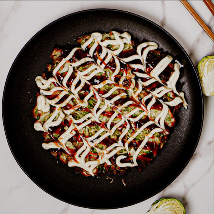 (Okonomiyaki) Shaved Brussels Sprouts Air Fryer Recipe
