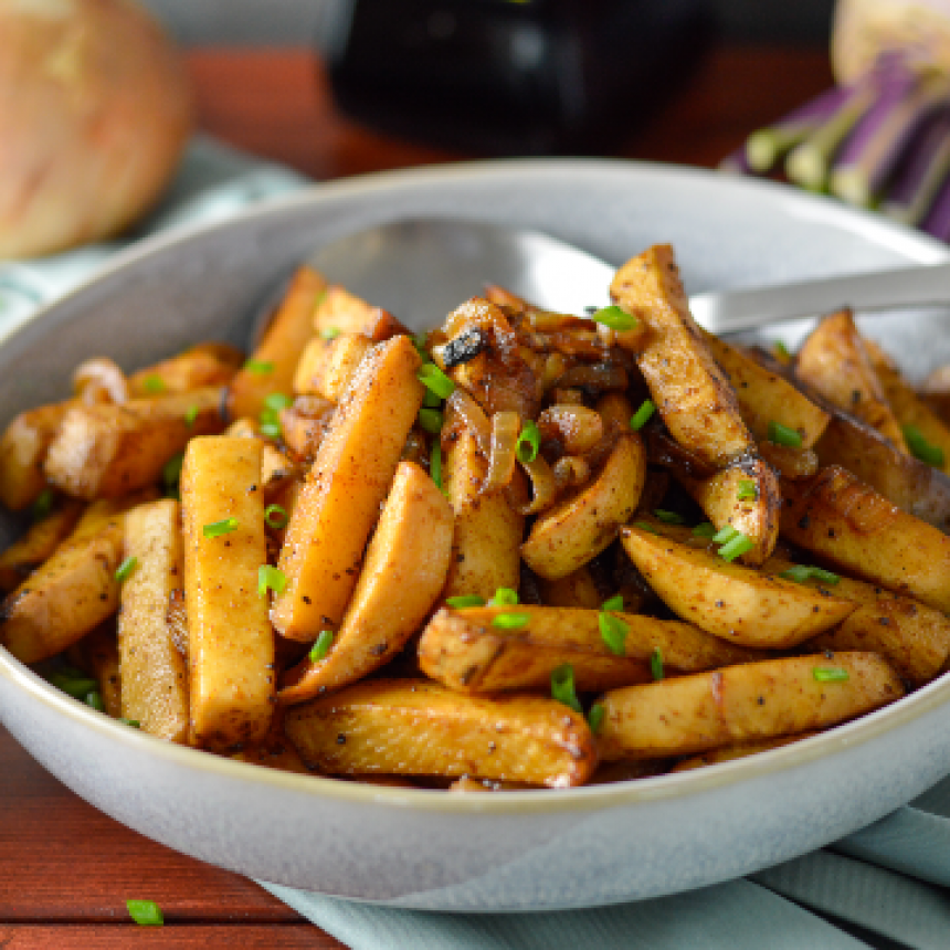 Balsamic Roasted Turnips with Onion (Pel...
