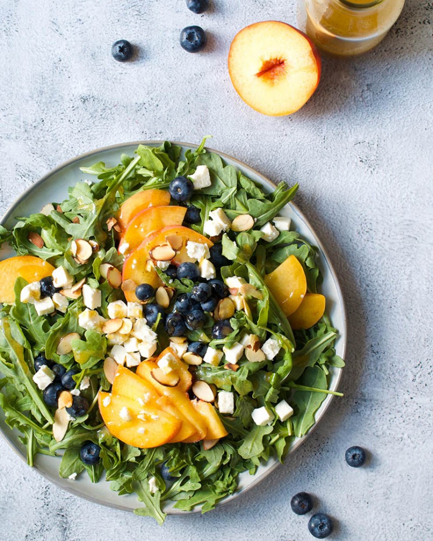 Peach + Blueberry Salad with Champagne V...