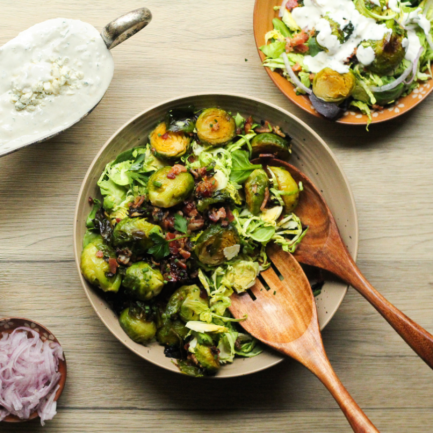 Roasted Brussel Sprout Salad with Bacon...
