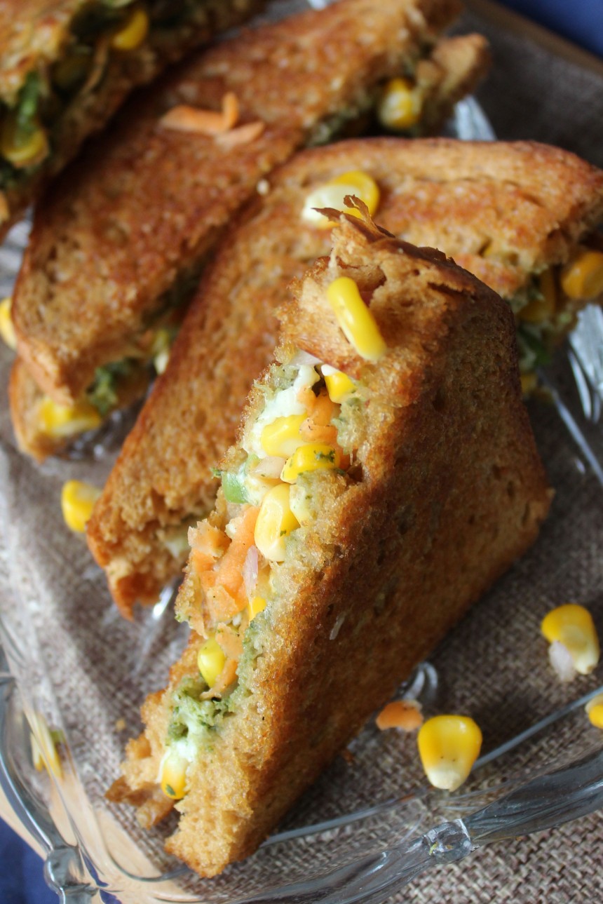 Corn sandwich | Cheese corn sandwich | E...