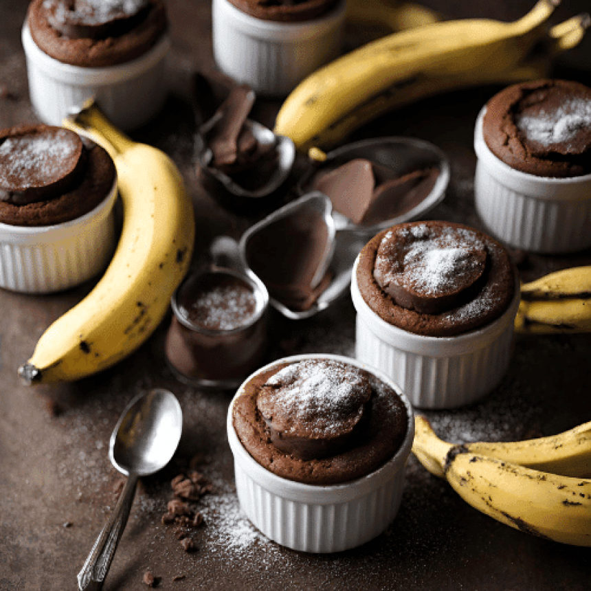 Chocolate Banana Soufflés