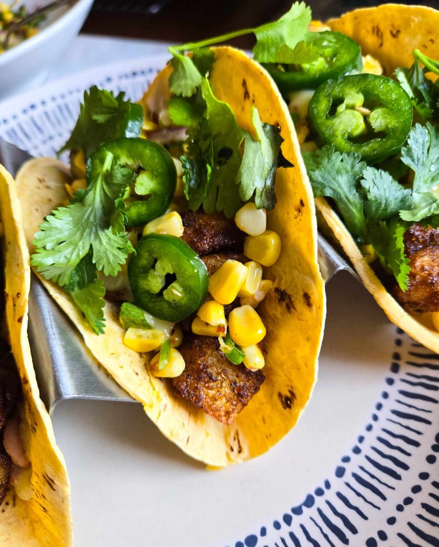Roasted Tater Tacos with Corn Salsa