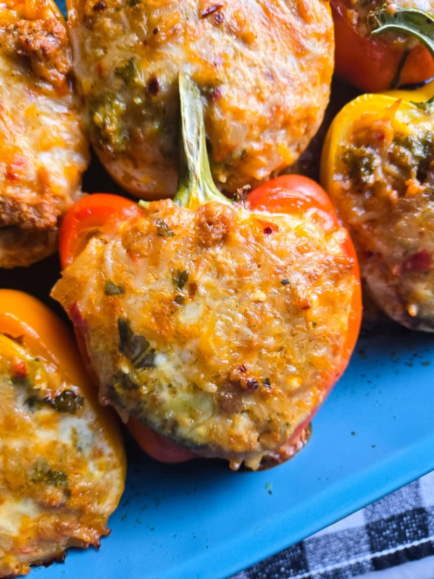 Sausage & Broccoli Stuffed Peppers