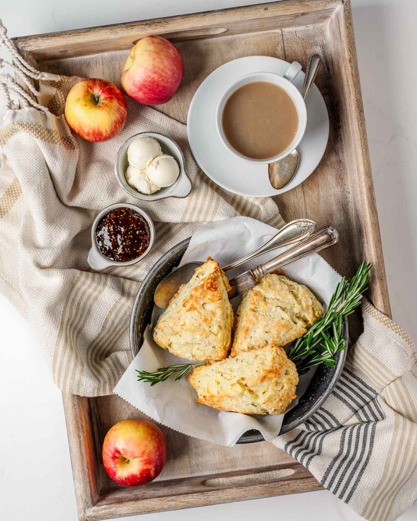 Savory Apple Cheddar Rosemary Scones