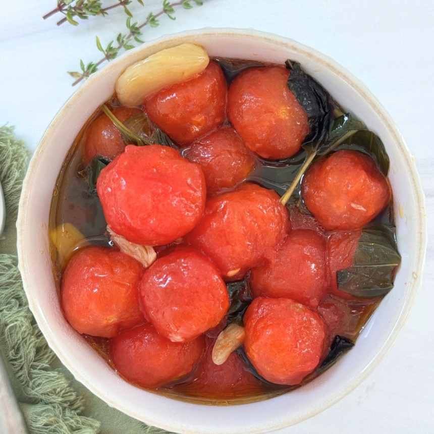 Cherry Tomato Confit With Thyme And Basi...
