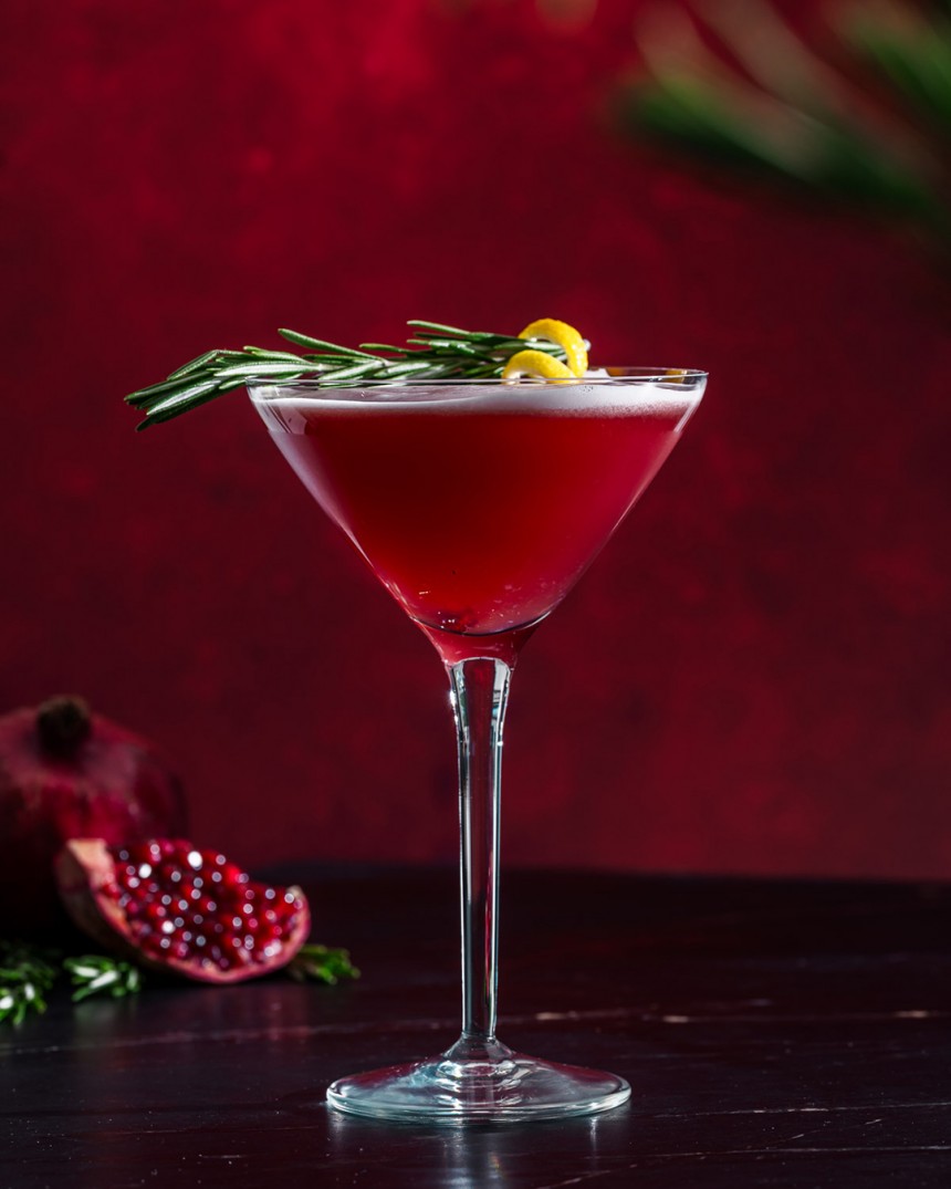 Perfect Pomegranate Rosemary Gin Sour