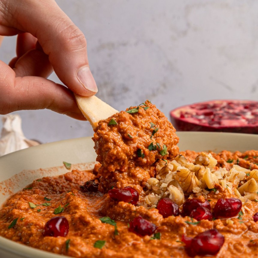 Muhammara (Roasted Red Pepper Dip, GF)
