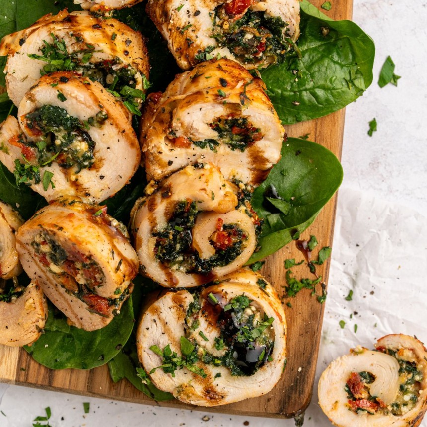 Easy Chicken Roulade Recipe With Spinach...