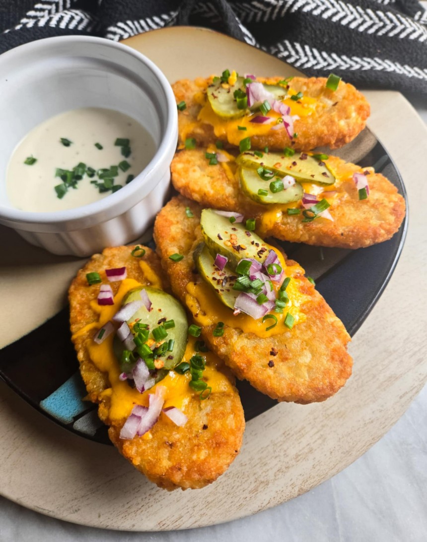 Snack Attack - Cheddar Pickle Hashbrowns