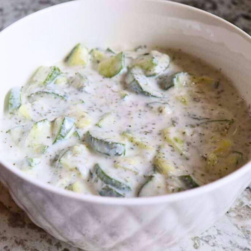 Lebanese Cold Cucumber Salad | Leban Wa...