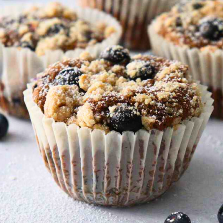 Bakery Style Blueberry Muffins
