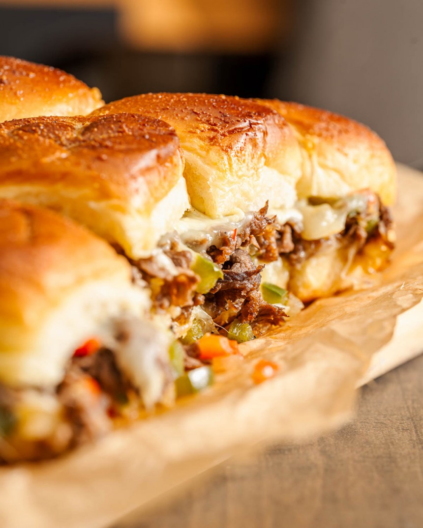 Cheesesteak Sliders with Hawaiian Rolls...