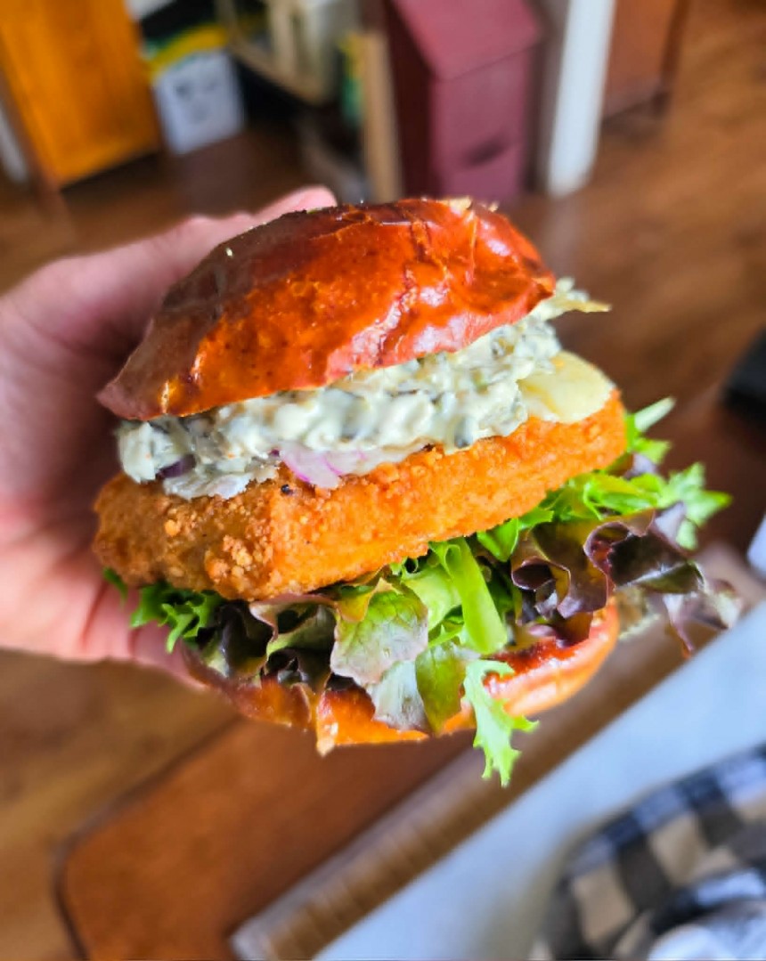 Crispy Chik'n Spinach Dip Sammies
