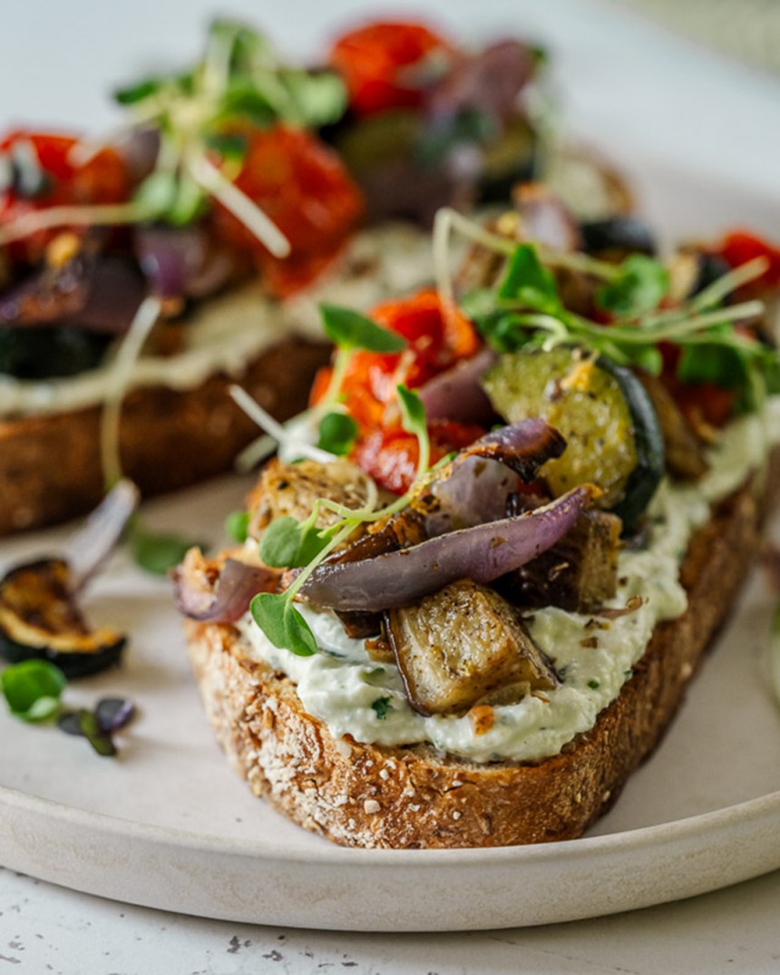 Roaste Vegetable Cottage Cheese Toast