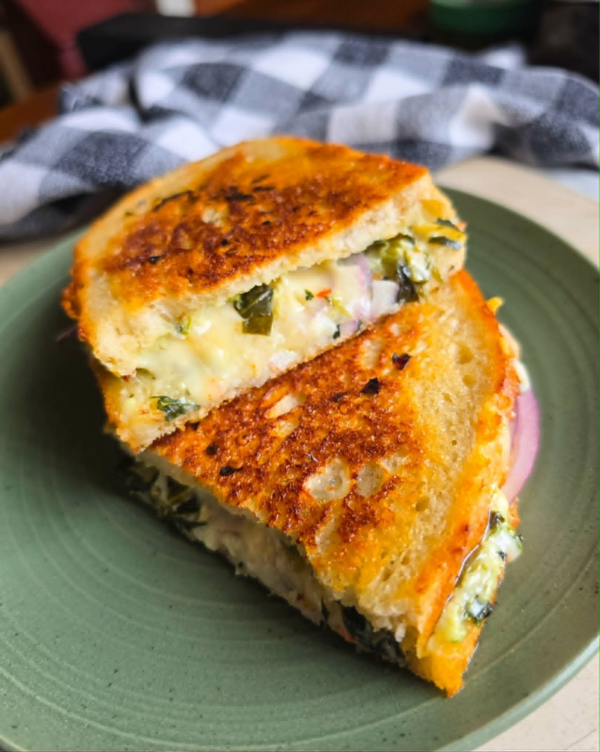 Spinach Dip Grilled Cheese