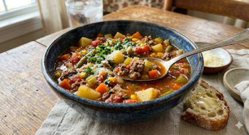 Quick and Easy Hamburger Soup: Perfect f...
