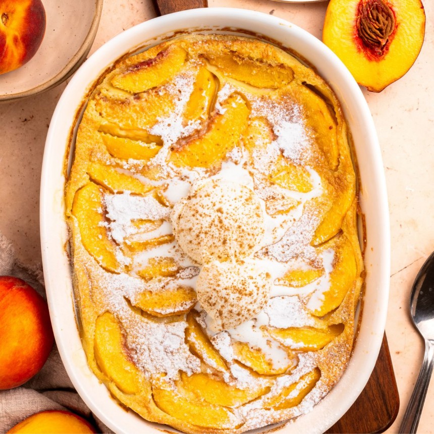 Peach Clafoutis With Bourbon And Cream