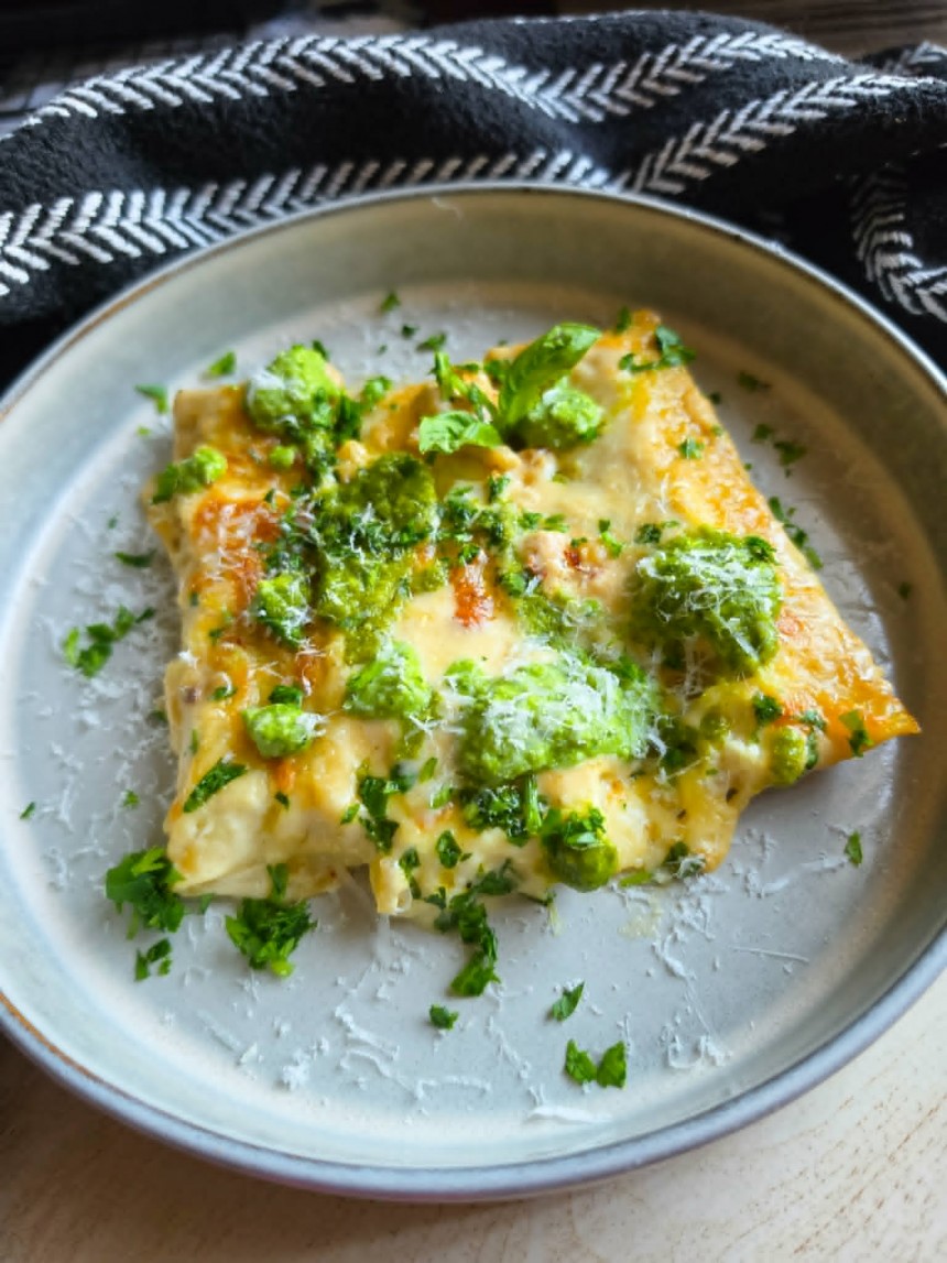 Creamy Cannelloni Skillet with Pesto