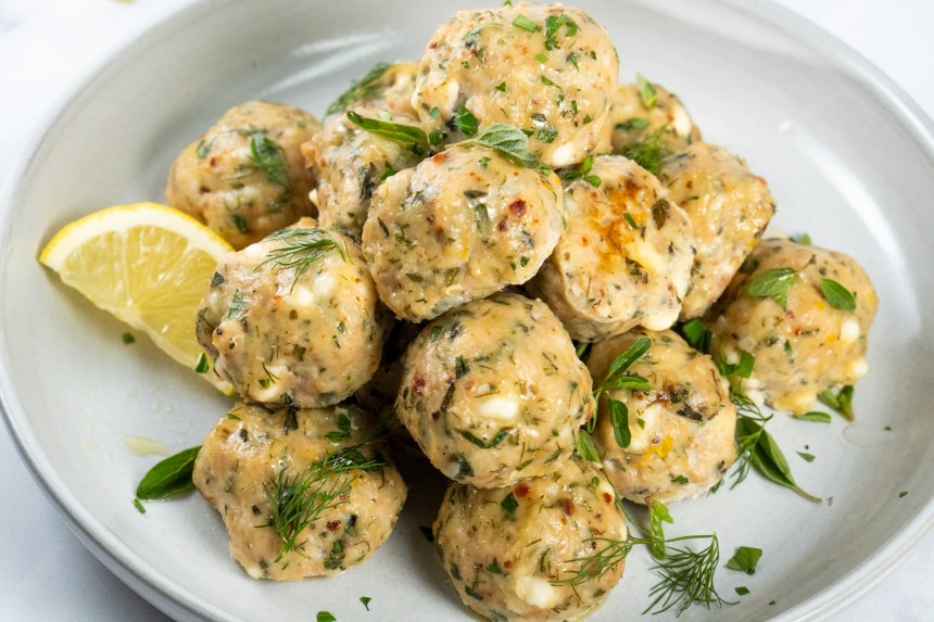 Herbaceous Chicken and Feta Meatballs