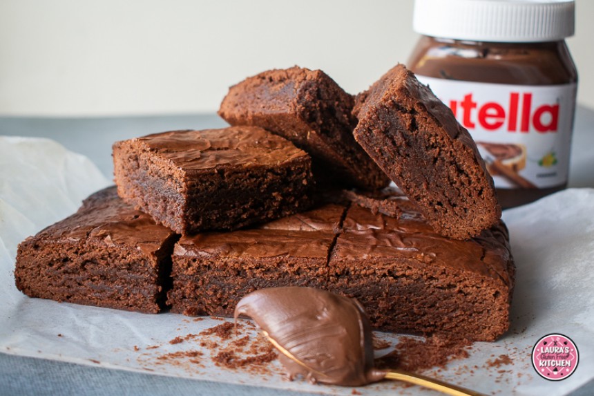 Gluten-Free 3 ingredient Nutella brownie...
