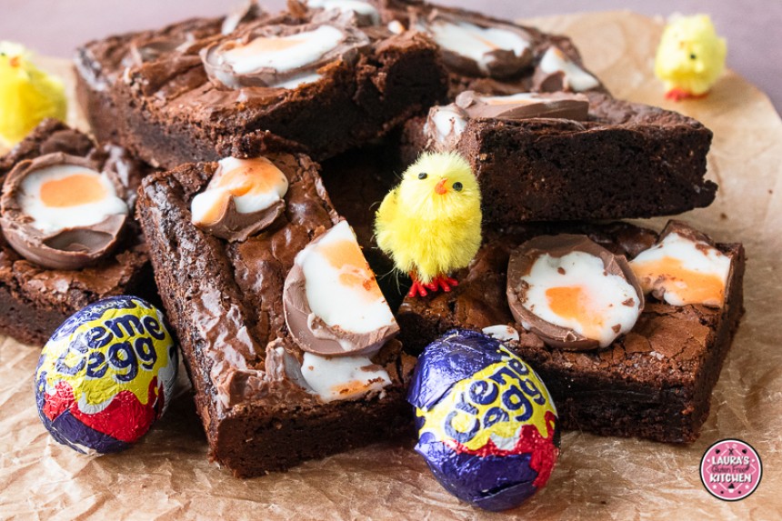 Gluten-Free Creme Egg Brownies