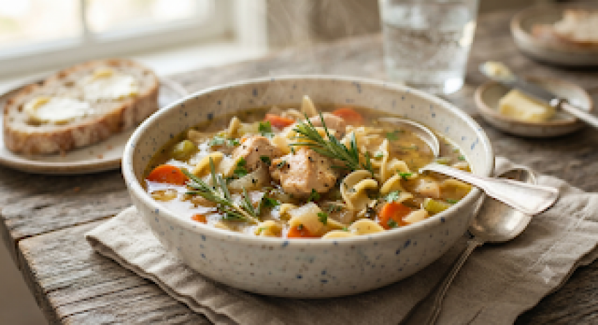 How to Make Rosemary Chicken Noodle Soup...