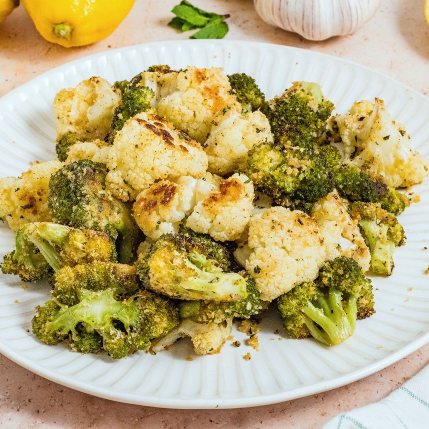 Roasted Broccoli And Cauliflower With Cr...