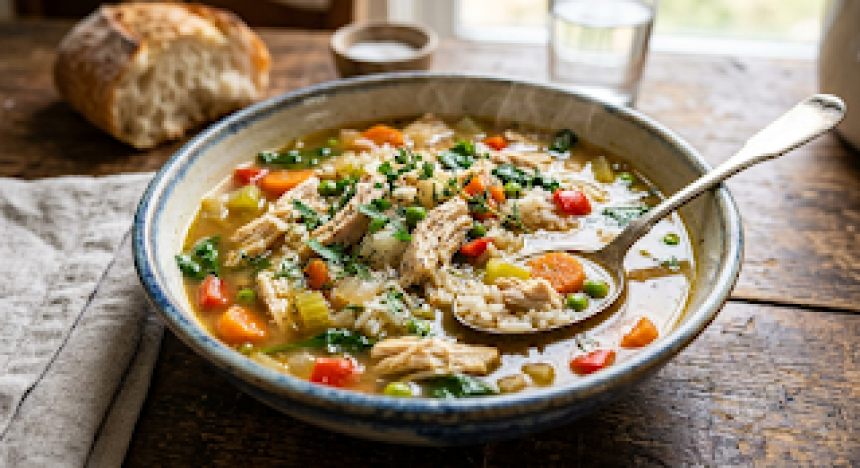 Nourishing Veggie Chicken Rice Soup: A C...