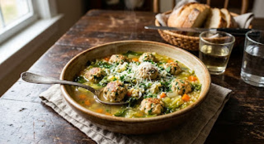 How to Make Authentic Italian Wedding Soup with Tender Chicken Meatballs