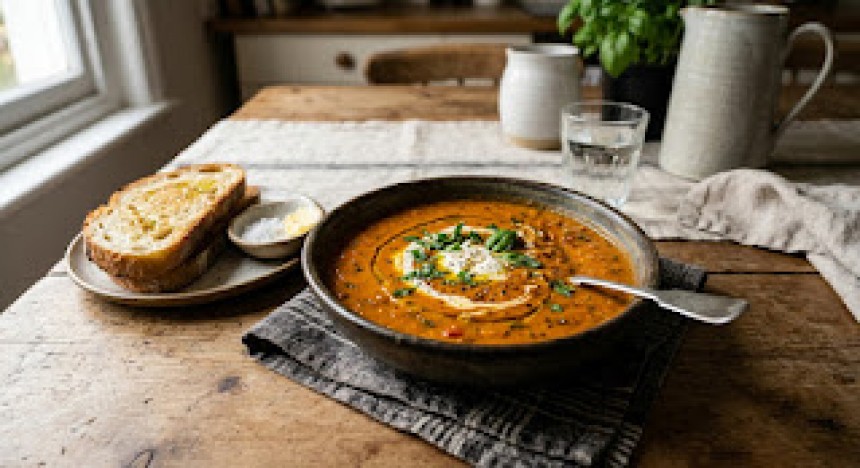Roasted Garlic and Tomato Soup: A Hearty...