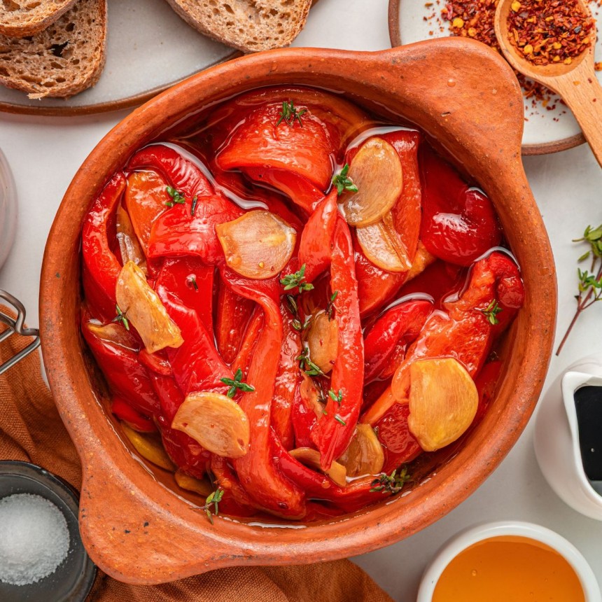 Roasted Red Peppers With Honey, Garlic a...