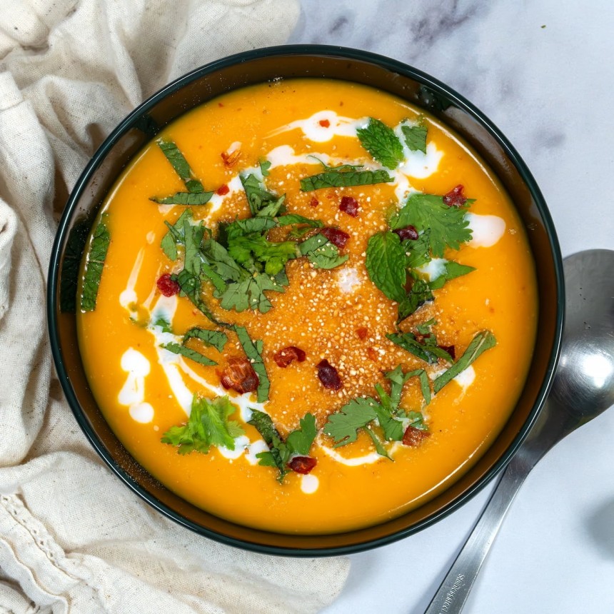 Thai Curried Butternut Squash Carrot Sou...