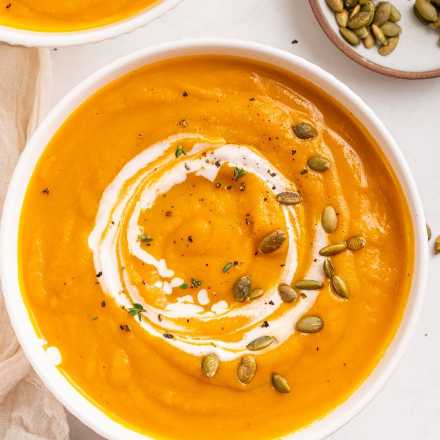 Carrot and Butternut Squash Soup With Wa...